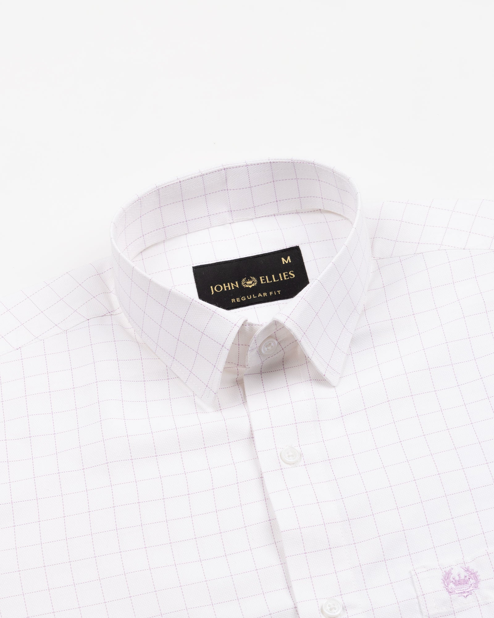 Juster Lavender Check Textured Cotton Shirt - John Ellies