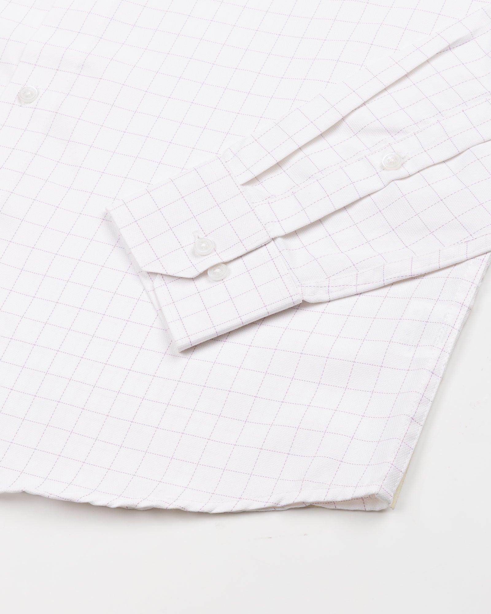 Juster Lavender Check Textured Cotton Shirt - John Ellies