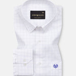 Juster Blue Check Textured Cotton Shirt - John Ellies