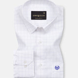 Juster Blue Check Textured Cotton Shirt - John Ellies