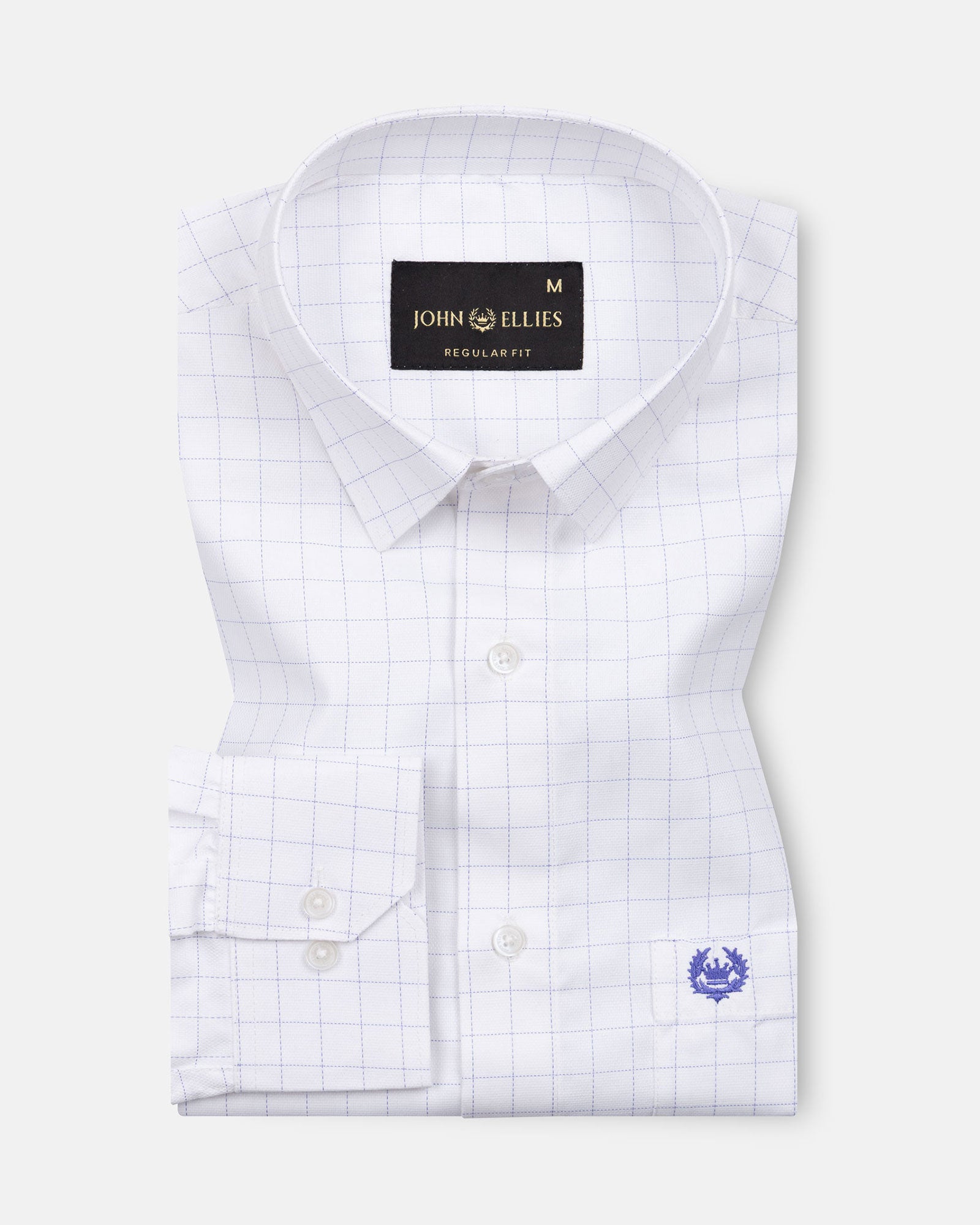 Juster Blue Check Textured Cotton Shirt - John Ellies
