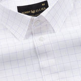 Juster Blue Check Textured Cotton Shirt - John Ellies