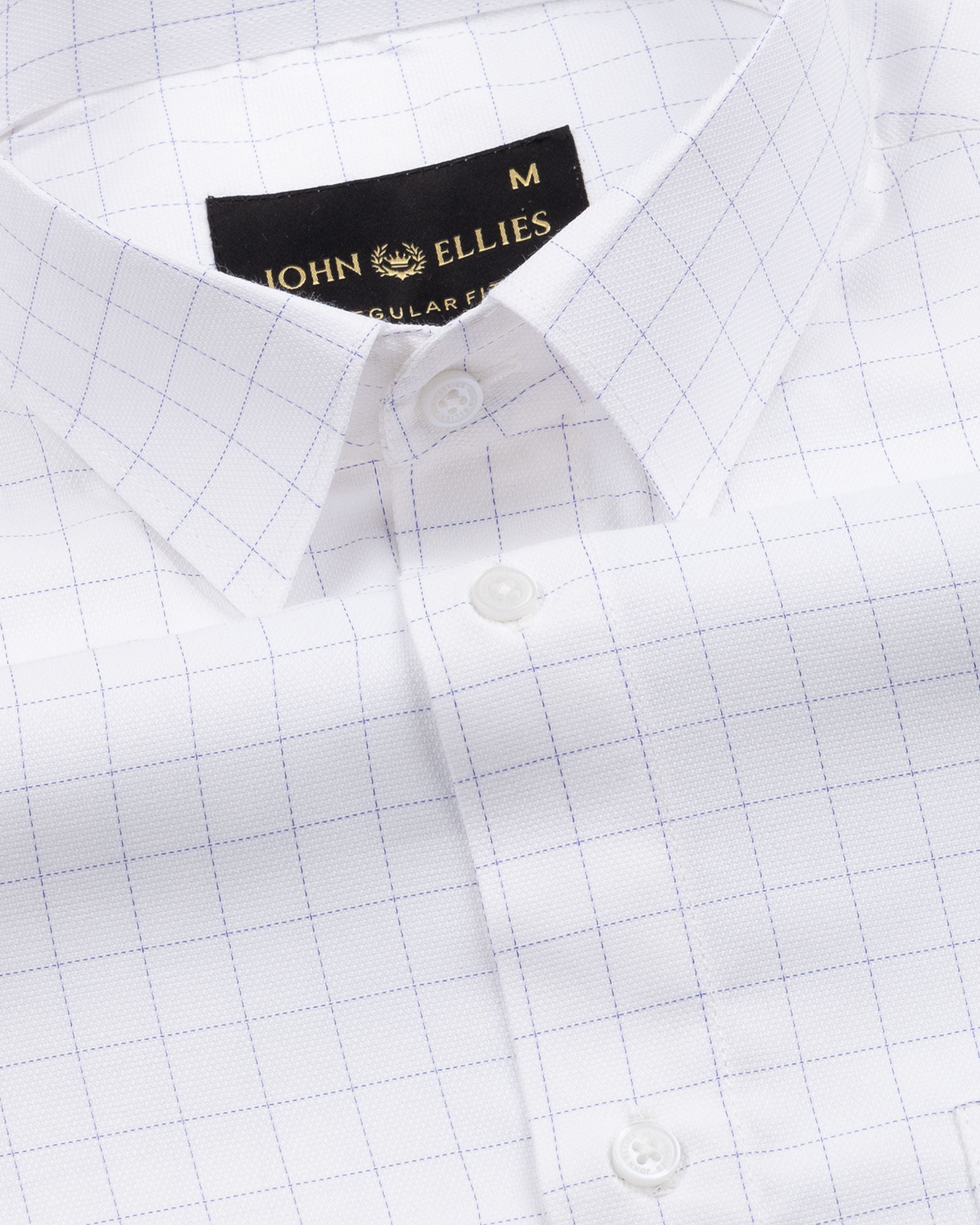 Juster Blue Check Textured Cotton Shirt - John Ellies