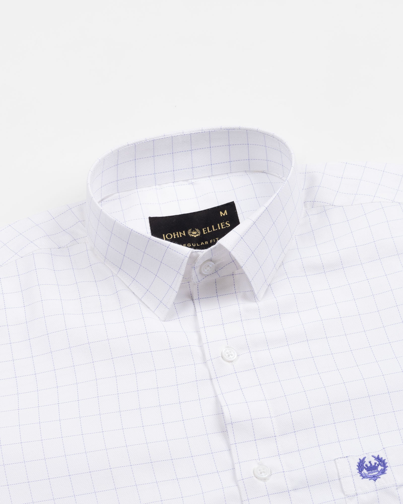 Juster Blue Check Textured Cotton Shirt - John Ellies