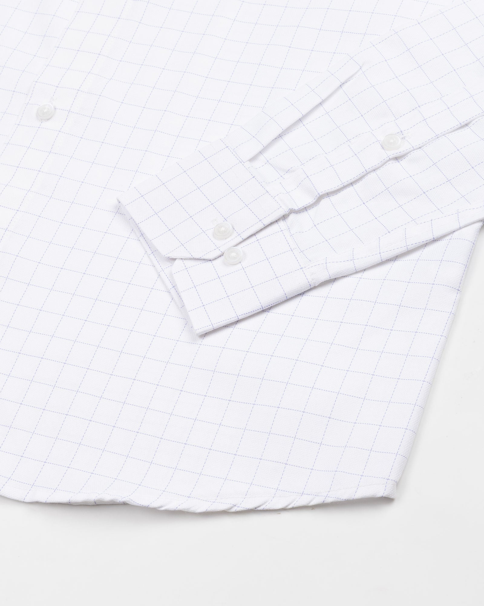 Juster Blue Check Textured Cotton Shirt - John Ellies