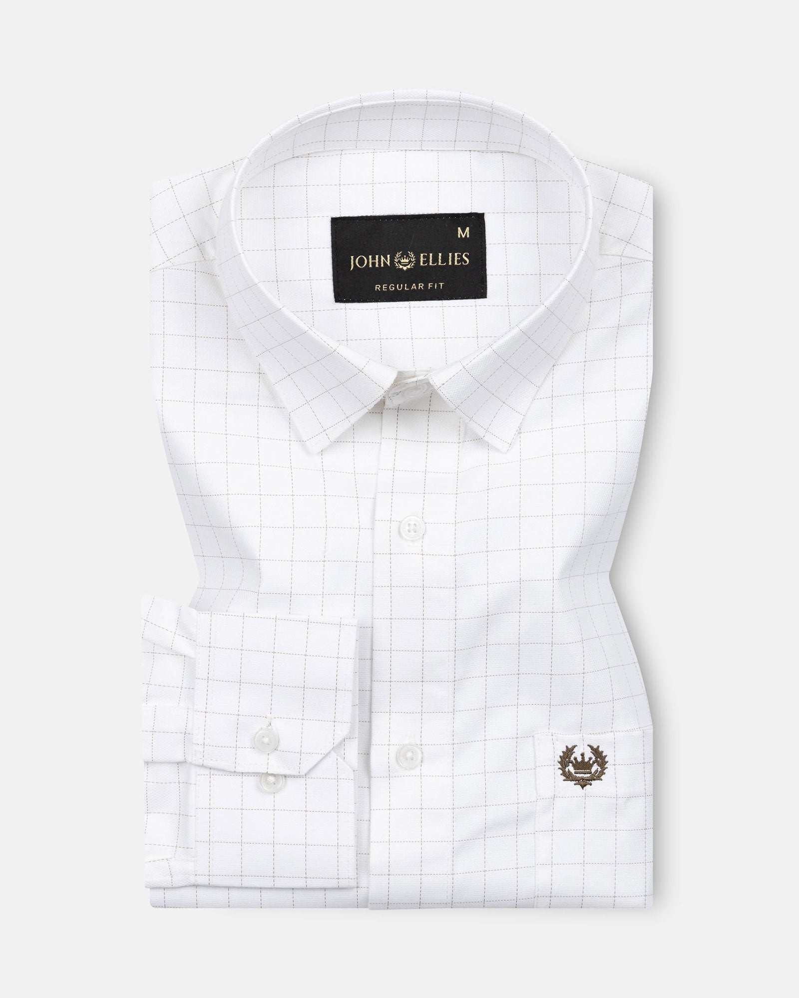 Juster Brown Check Textured Cotton Shirt - John Ellies