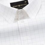 Juster Brown Check Textured Cotton Shirt - John Ellies