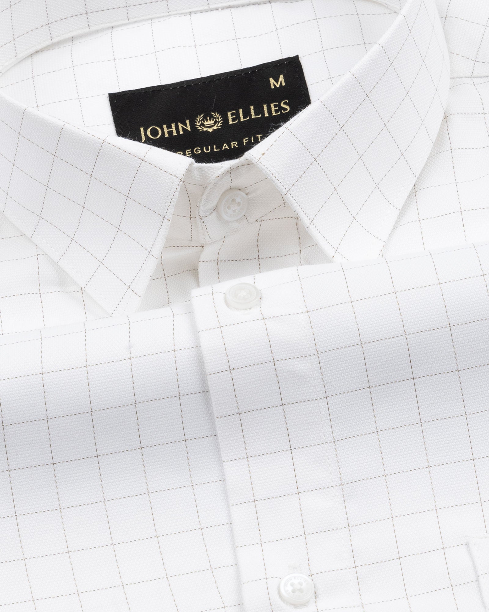 Juster Brown Check Textured Cotton Shirt - John Ellies