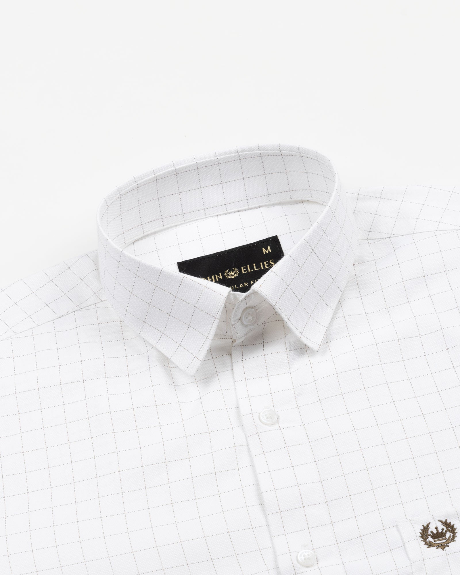 Juster Brown Check Textured Cotton Shirt - John Ellies