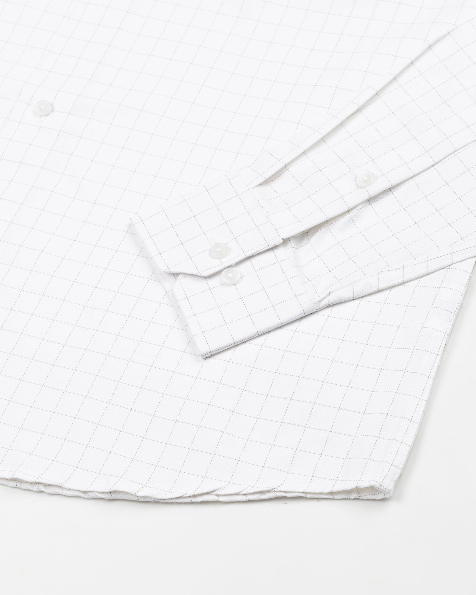 Juster Brown Check Textured Cotton Shirt - John Ellies