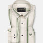 Trixan Green Printed Strips Linen Shirt - John Ellies