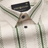 Trixan Green Printed Strips Linen Shirt - John Ellies