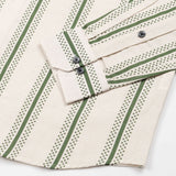 Trixan Green Printed Strips Linen Shirt - John Ellies