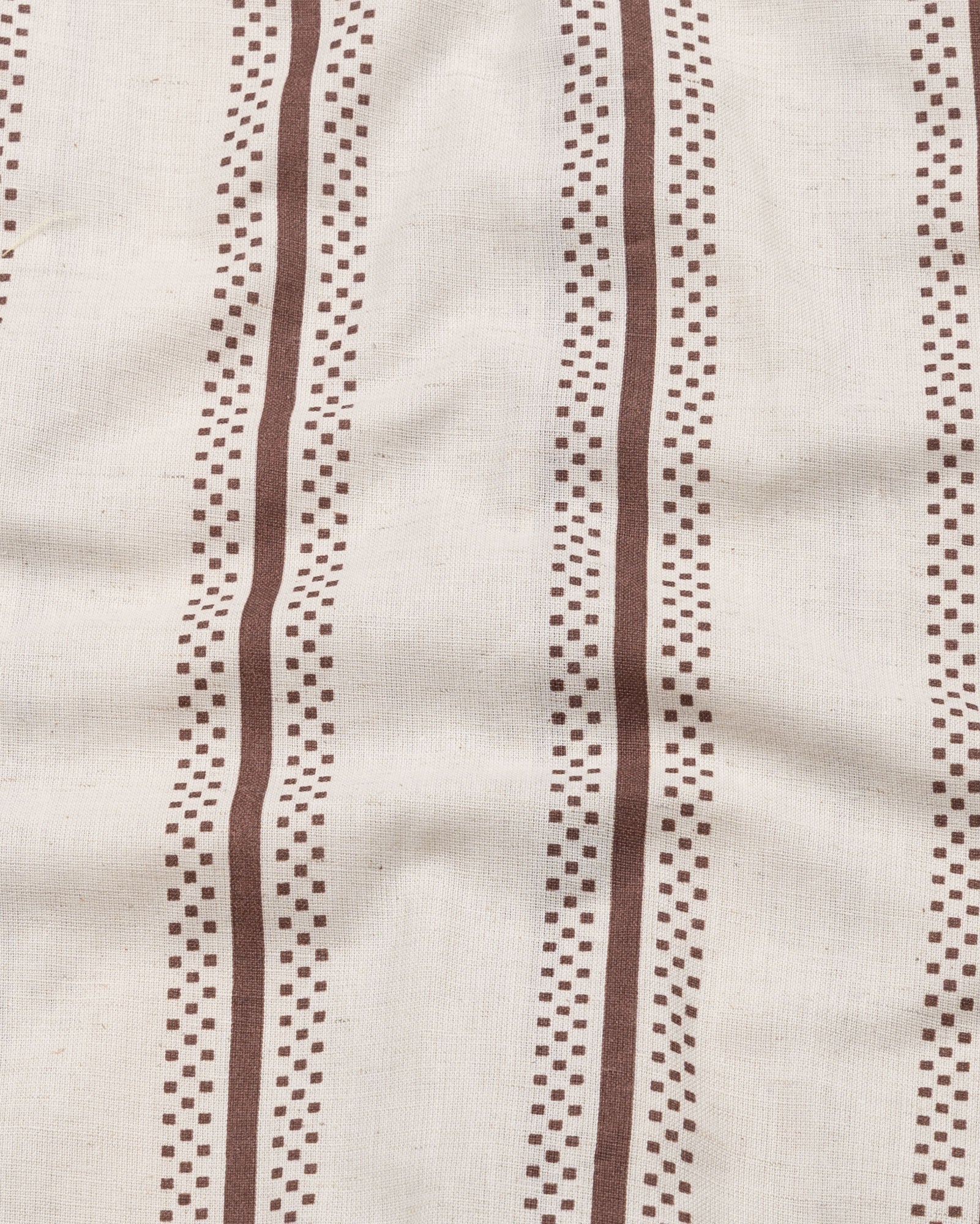 Trixan Brown Printed Strips Linen Shirt - John Ellies