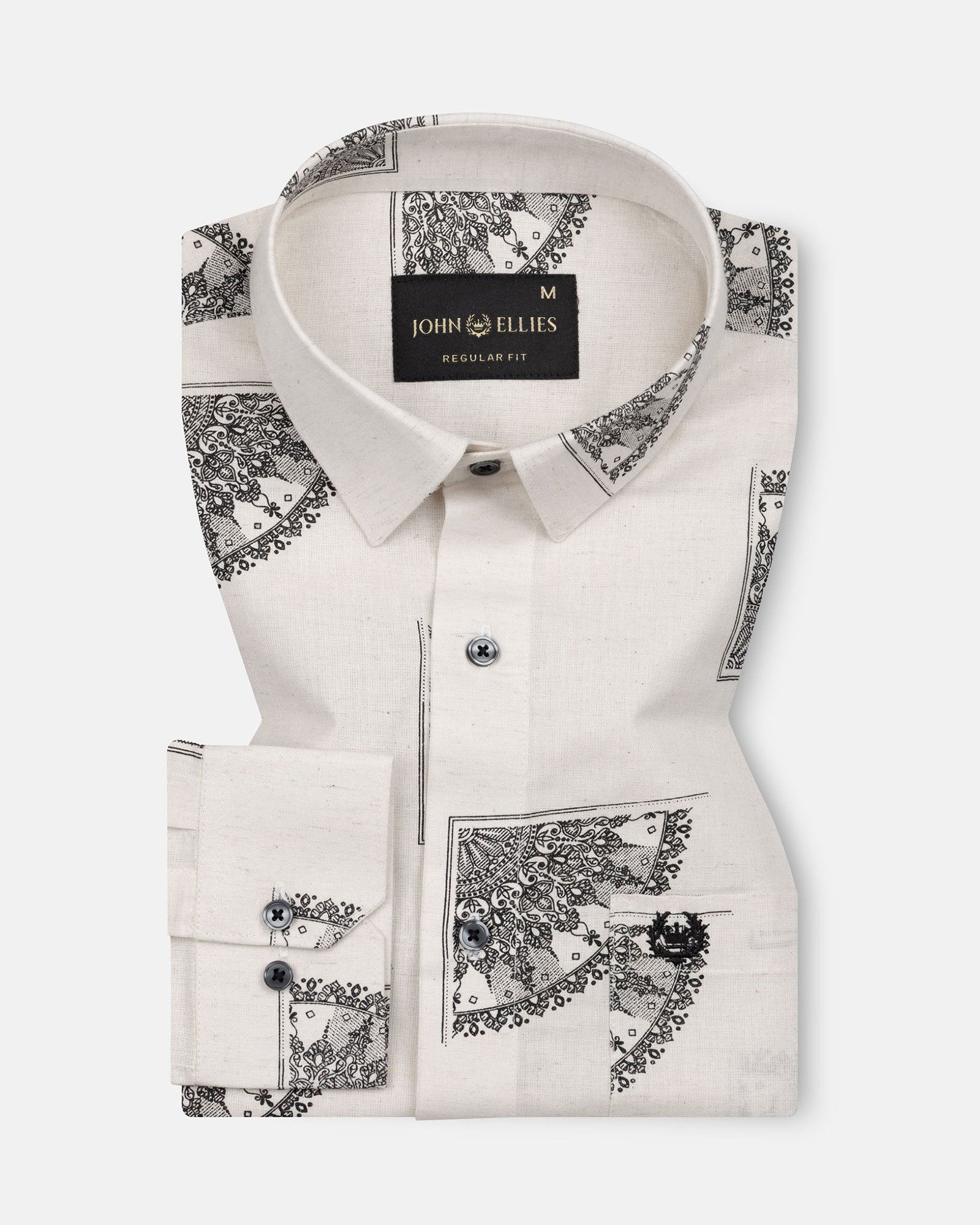 Trixan Black Printed Linen Shirt - John Ellies
