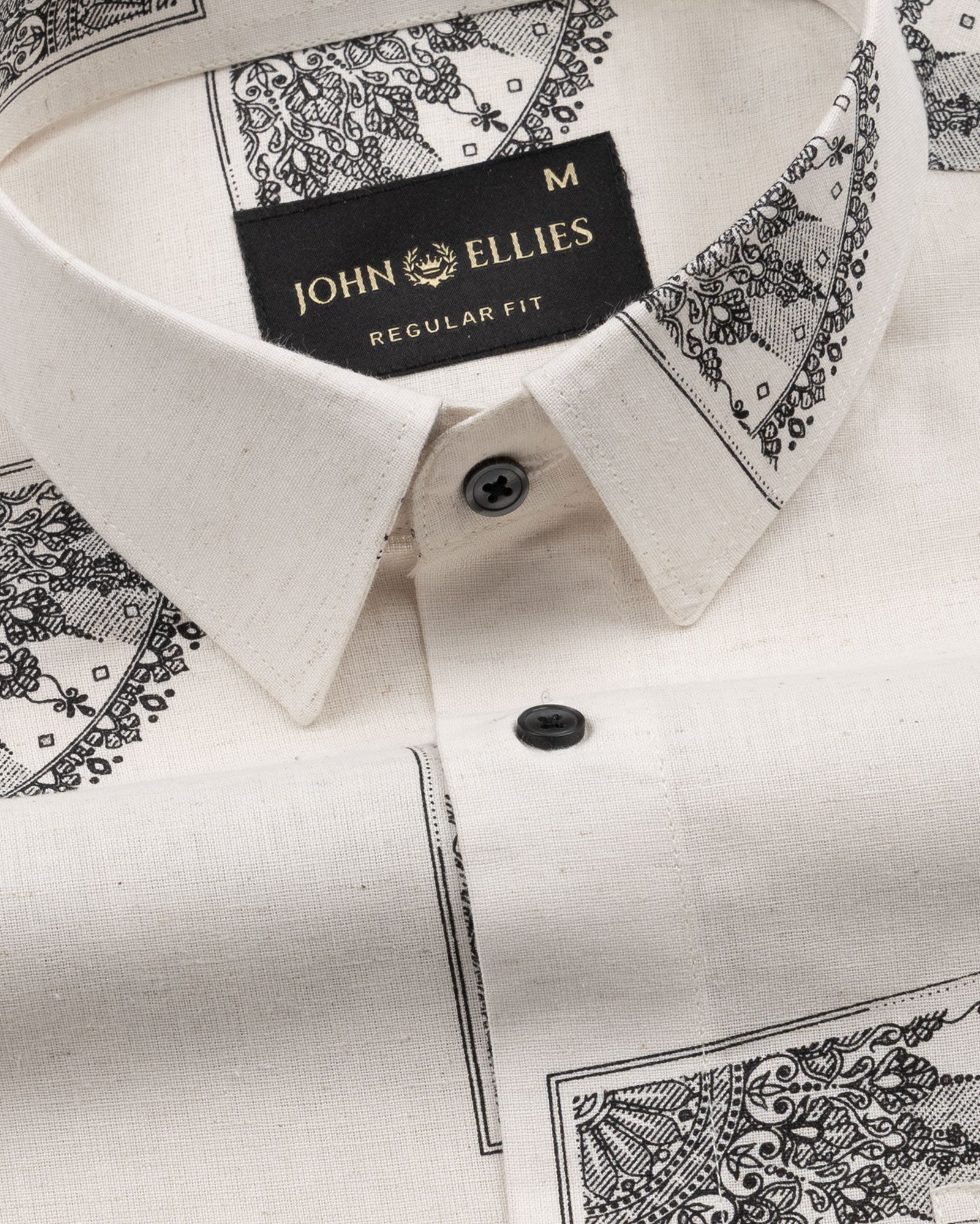 Trixan Black Printed Linen Shirt - John Ellies
