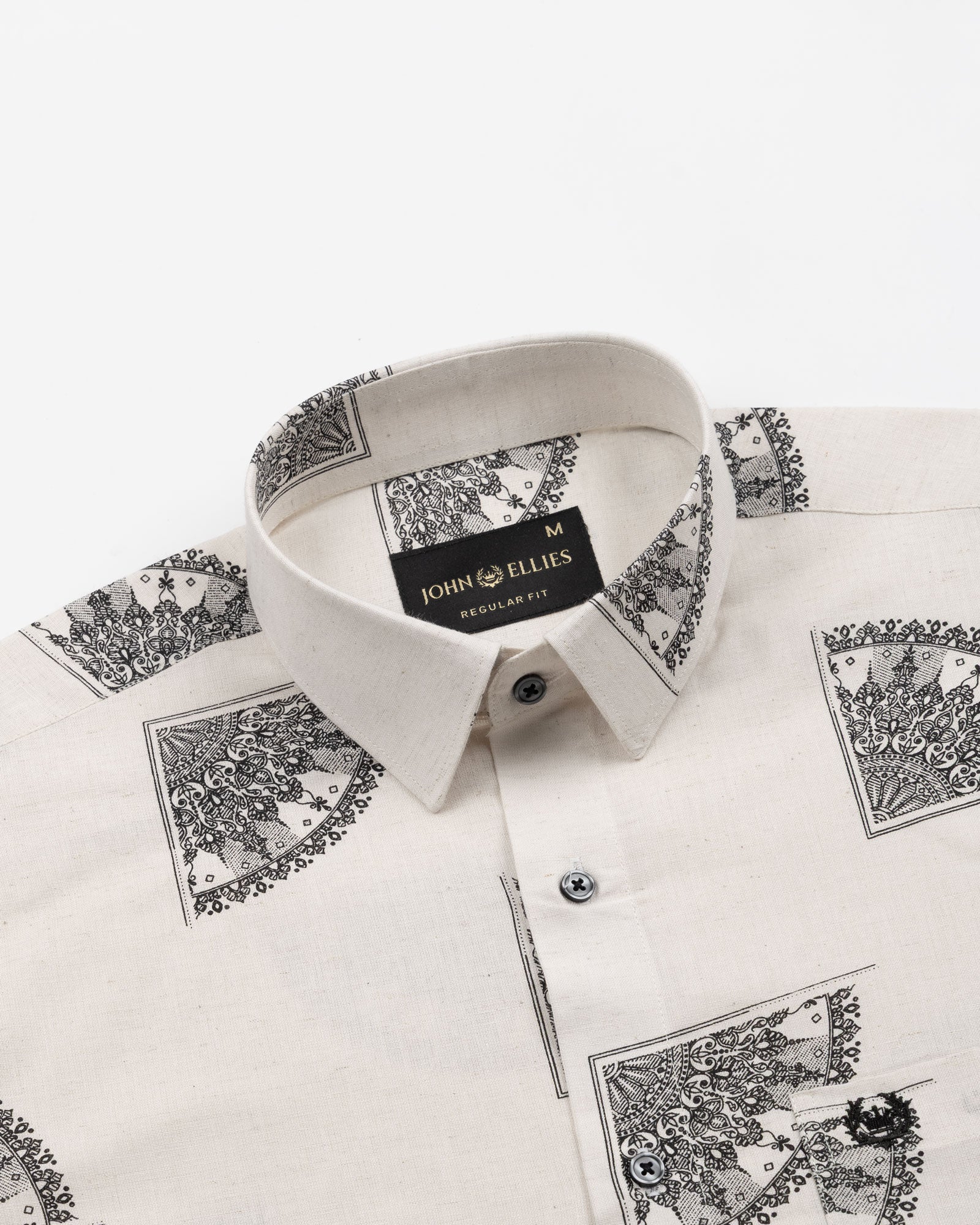 Trixan Black Printed Linen Shirt - John Ellies