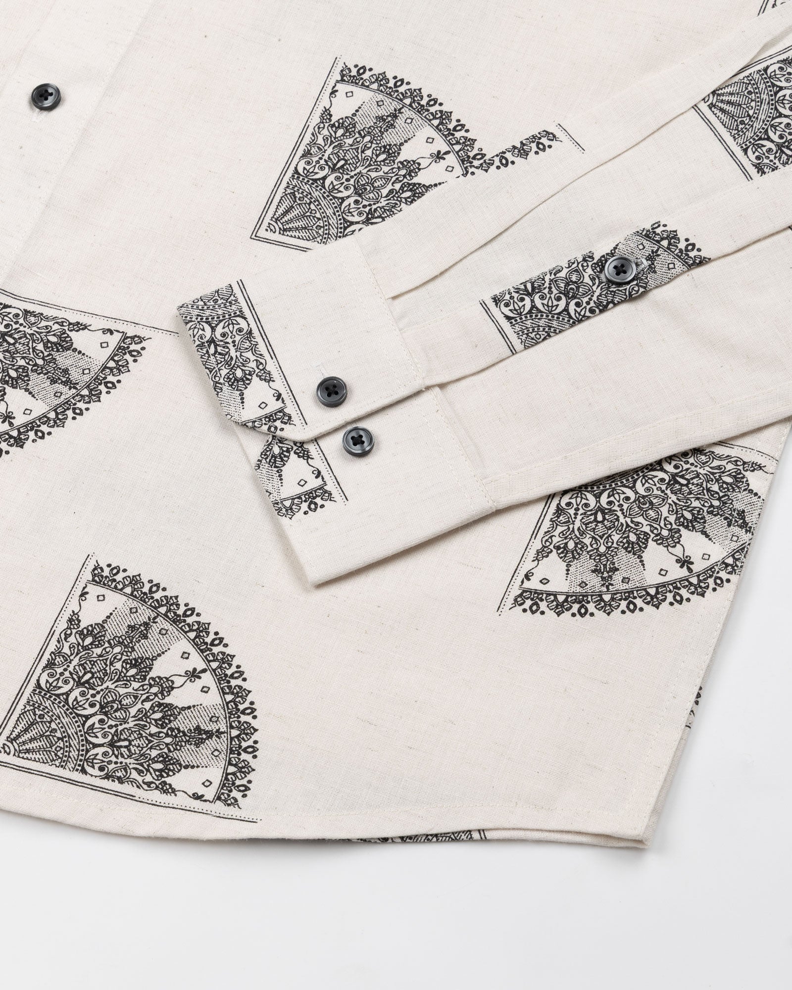 Trixan Black Printed Linen Shirt - John Ellies