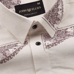 Trixan Brown Printed Linen Shirt - John Ellies