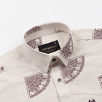 Trixan Brown Printed Linen Shirt - John Ellies