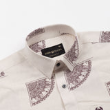 Trixan Brown Printed Linen Shirt - John Ellies