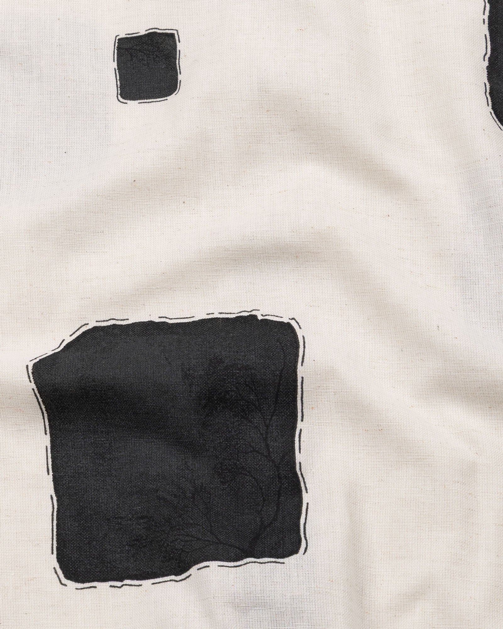 Trixan Black Cubes Printed Linen Shirt - John Ellies