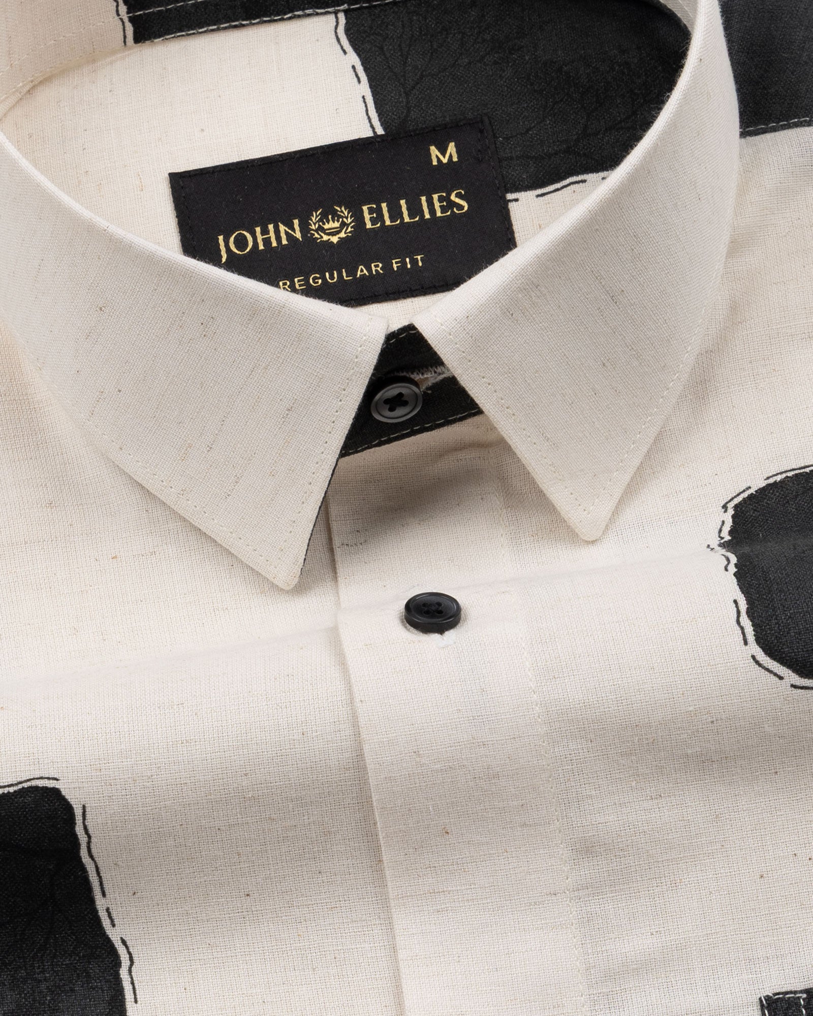 Trixan Black Cubes Printed Linen Shirt - John Ellies