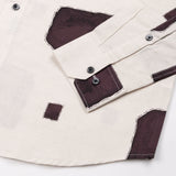 Trixan Maroon Cubes Printed Linen Shirt - John Ellies