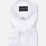 Meirox White Micro Curve Cotton Printed Shirt - John Ellies