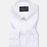 Meirox White Micro Curve Cotton Printed Shirt - John Ellies