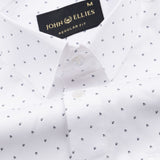 Meirox White Micro Curve Cotton Printed Shirt - John Ellies