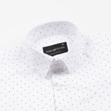 Meirox White Micro Curve Cotton Printed Shirt - John Ellies