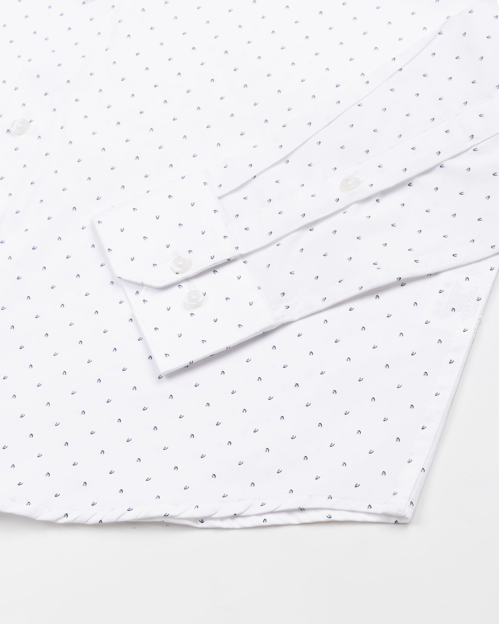 Meirox White Micro Curve Cotton Printed Shirt - John Ellies