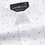 Meirox White Leaf Cotton Printed Shirt - John Ellies