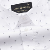 Meirox White Leaf Cotton Printed Shirt - John Ellies