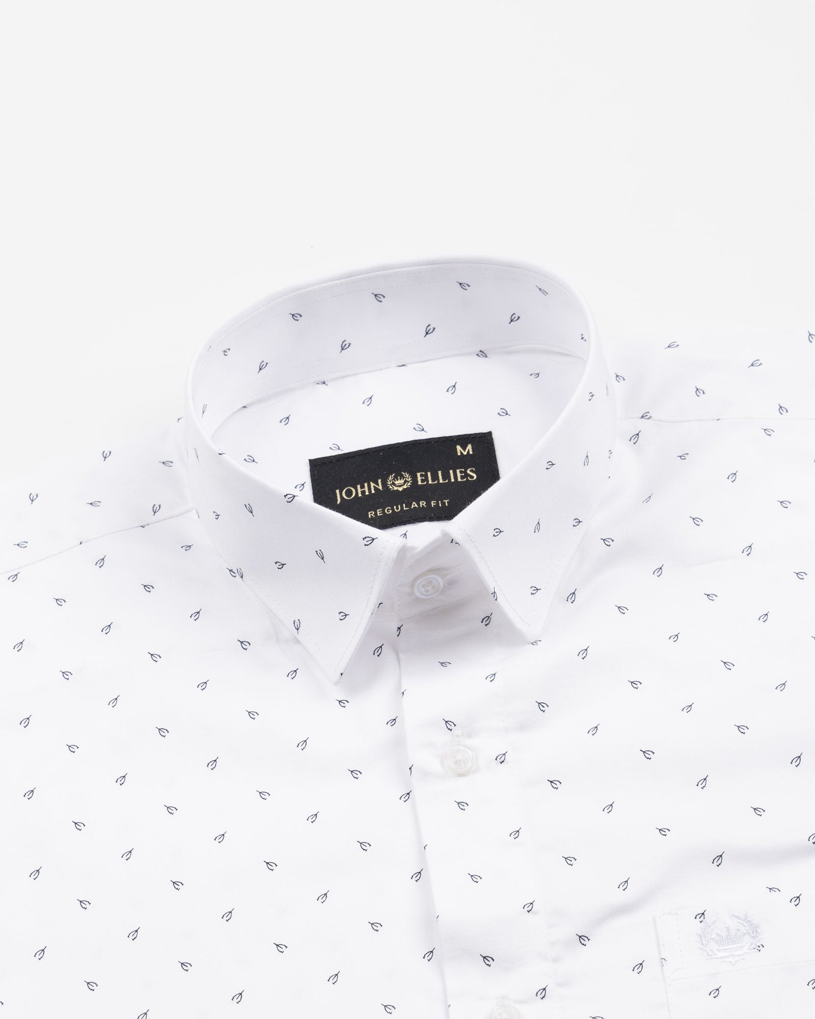 Meirox White Leaf Cotton Printed Shirt - John Ellies