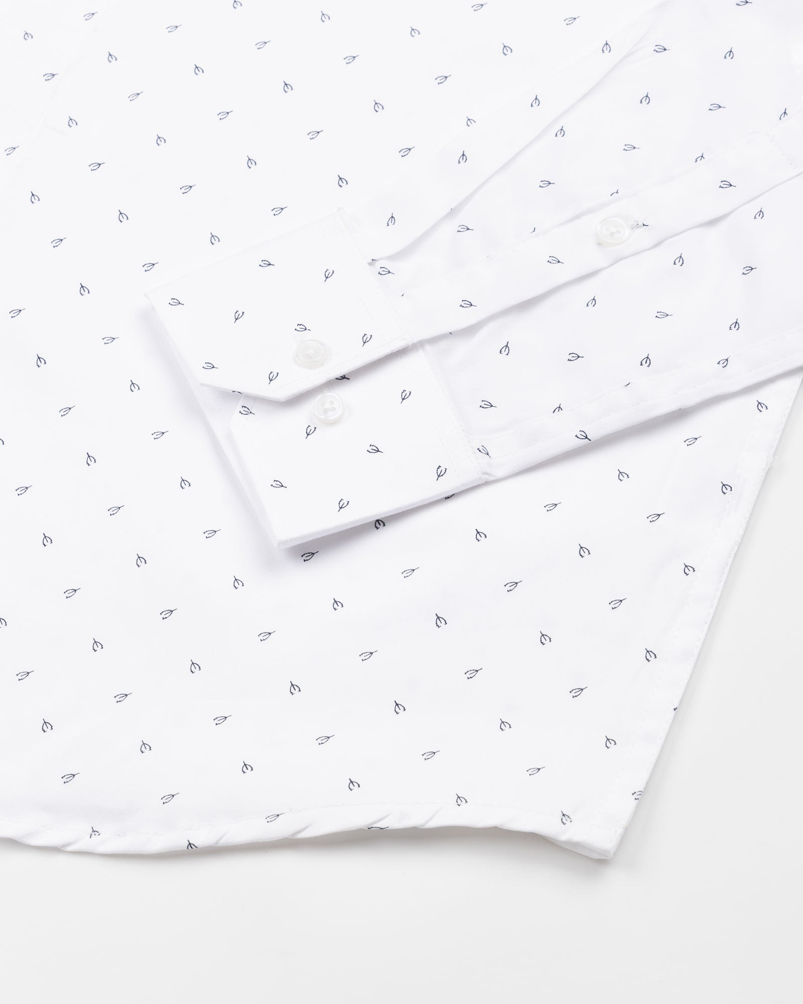 Meirox White Leaf Cotton Printed Shirt - John Ellies