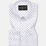 Meirox White Dash Grid Cotton Printed Shirt - John Ellies