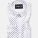 Meirox White Dash Grid Cotton Printed Shirt - John Ellies