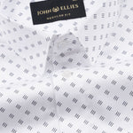 Meirox White Dash Grid Cotton Printed Shirt - John Ellies