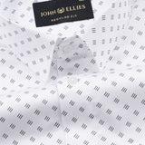 Meirox White Dash Grid Cotton Printed Shirt - John Ellies