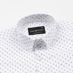 Meirox White Dash Grid Cotton Printed Shirt - John Ellies