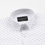Meirox White Dash Grid Cotton Printed Shirt - John Ellies