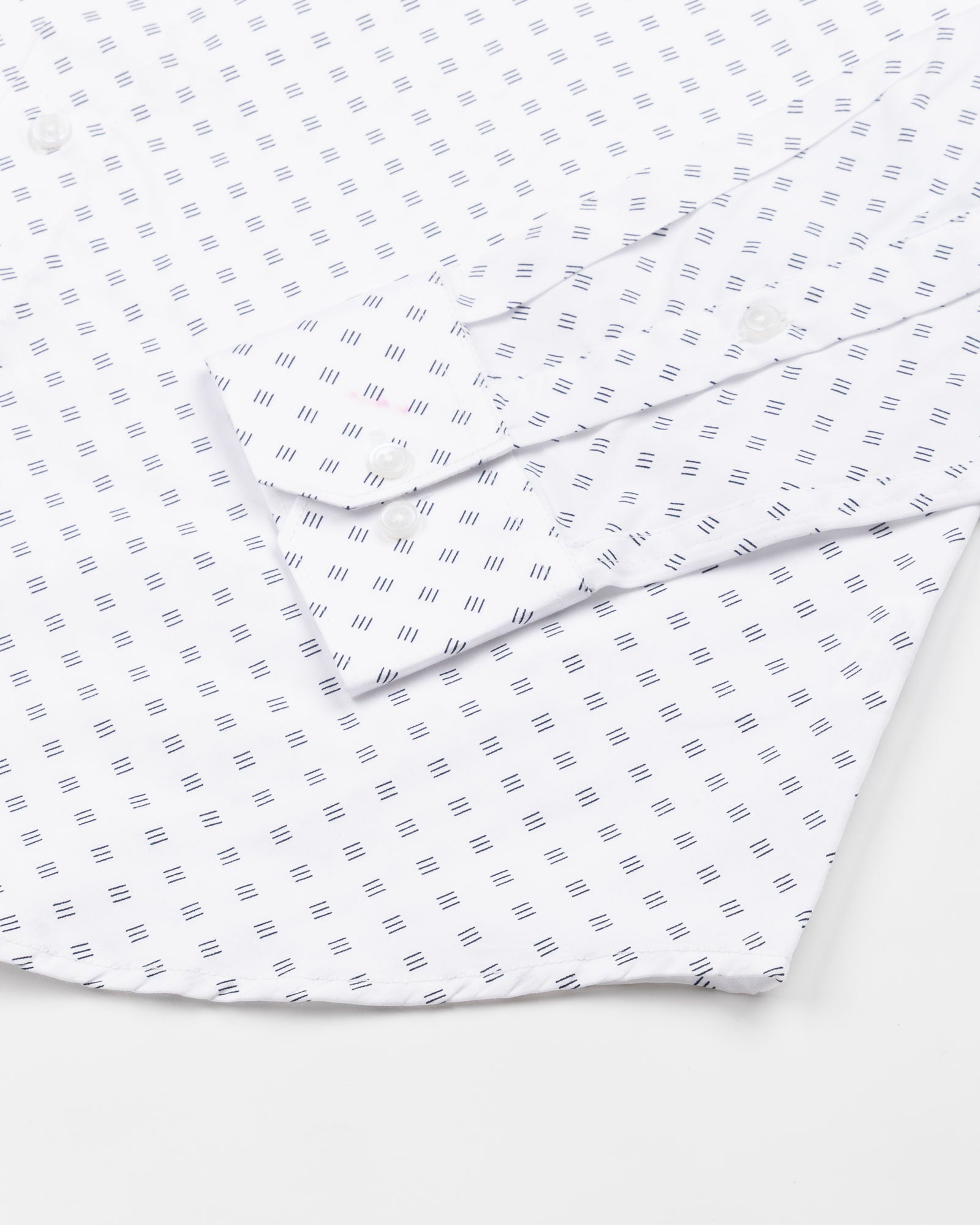 Meirox White Dash Grid Cotton Printed Shirt - John Ellies