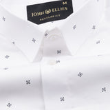 Meirox White Cube Cotton Printed Shirt - John Ellies