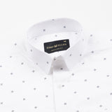 Meirox White Cube Cotton Printed Shirt - John Ellies