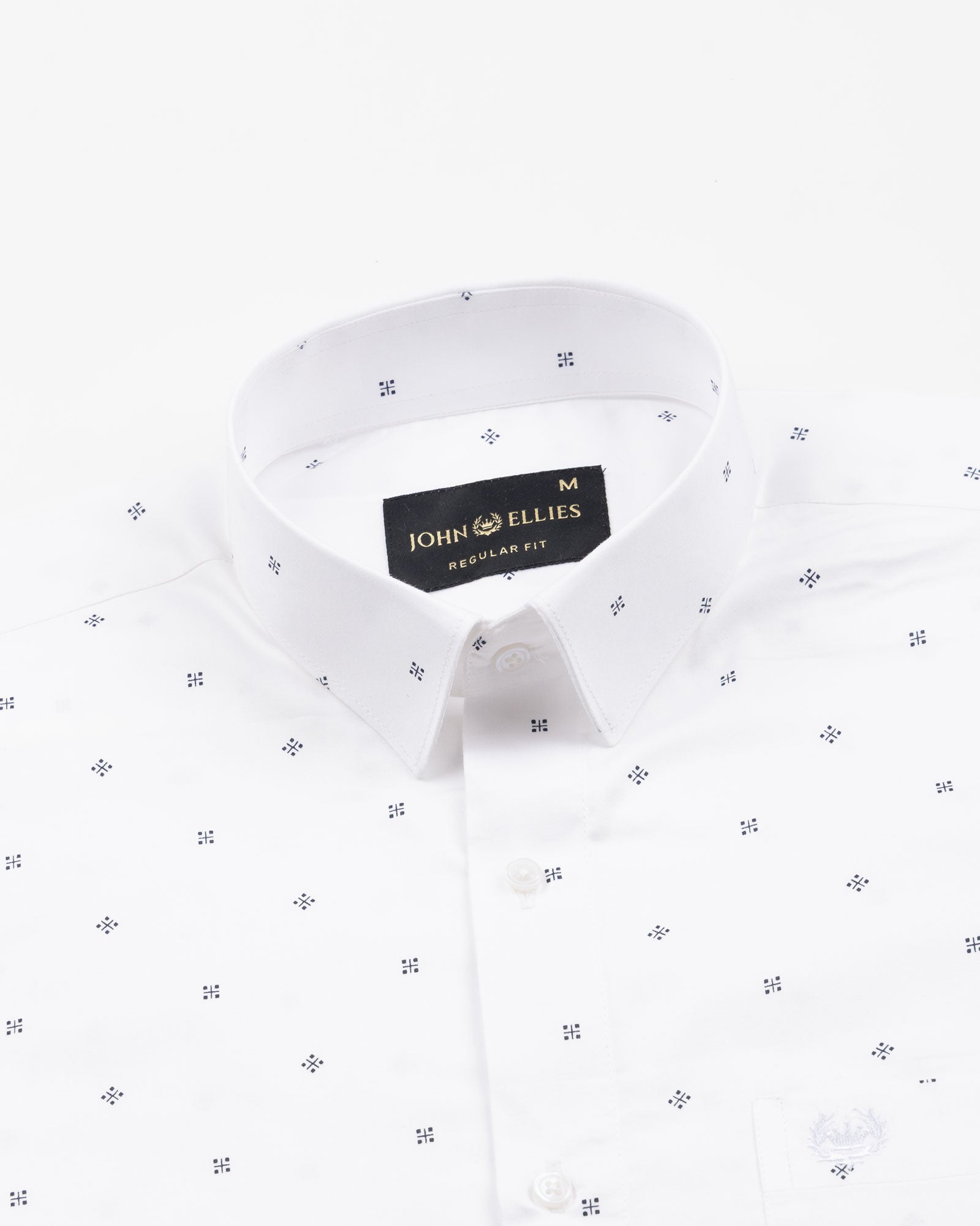 Meirox White Cube Cotton Printed Shirt - John Ellies