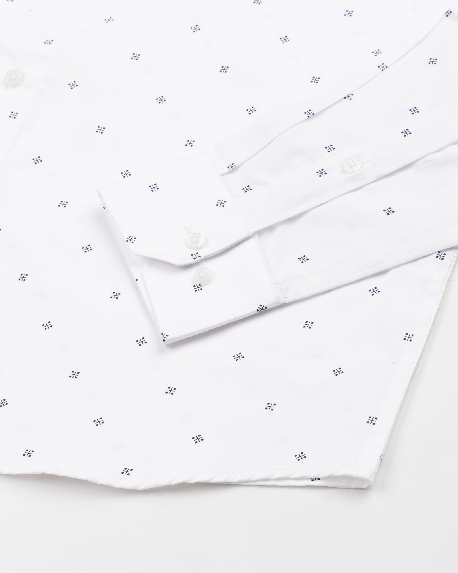 Meirox White Cube Cotton Printed Shirt - John Ellies