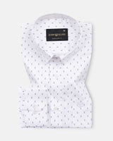 Meirox White Arrow Cotton Printed Shirt