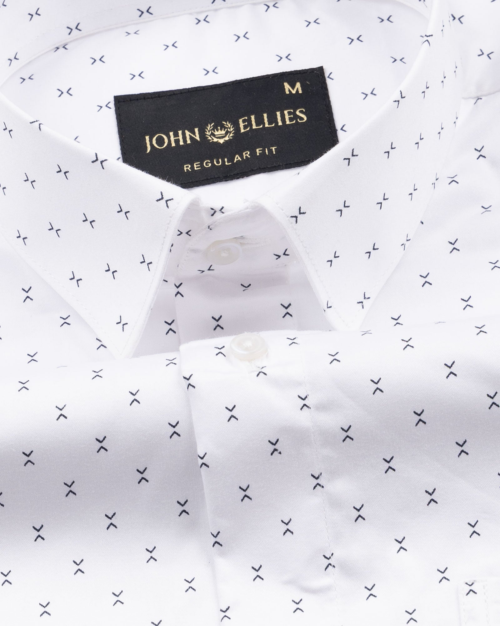Meirox White Arrow Cotton Printed Shirt - John Ellies